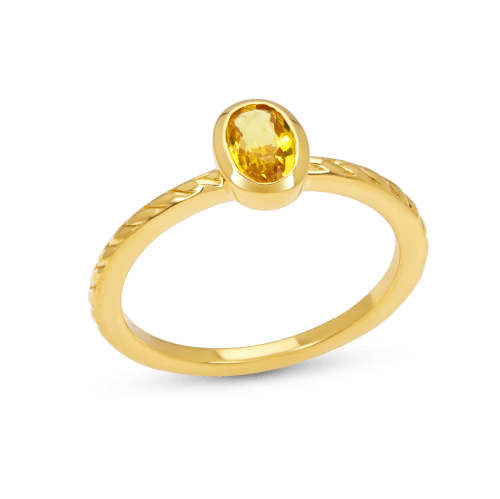 Yellow Sapphire Bezel Ring